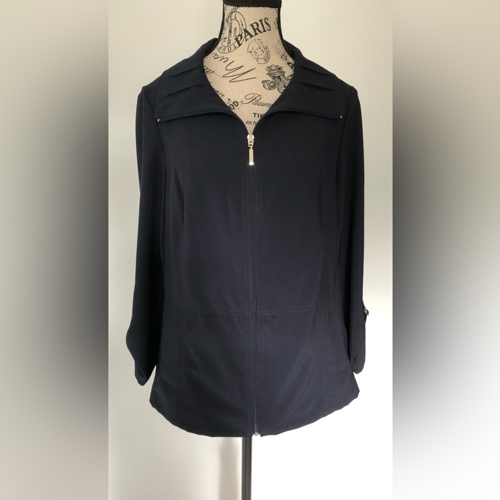 Dark Navy Women's Zip-Up Jacket/Blazer Size Medium